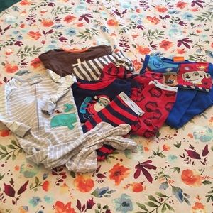 Lot of 5, baby boy pajamas, 2t, 24 mos